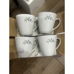 4 Princess House Veranda Ceramic Mugs Cups Coffee Tea 11oz NEW floral